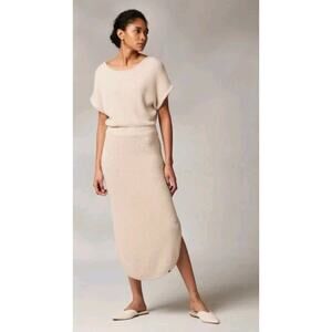 Kashwere Apparel Criss Cross Dress Oatmeal NWT Size Small